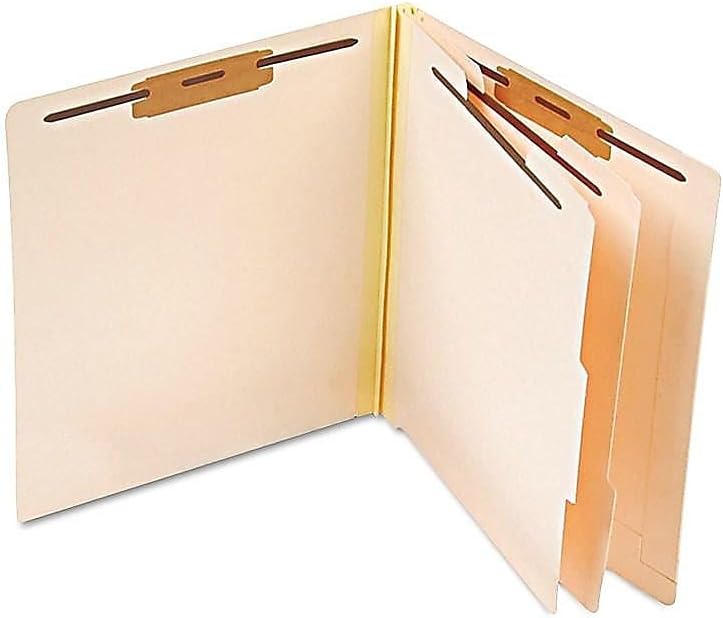 Pendaflex Manila End Tab Classification Folders, 2 Dividers, Letter Size, Manila, 10/BX (13175), Beige - Image 2